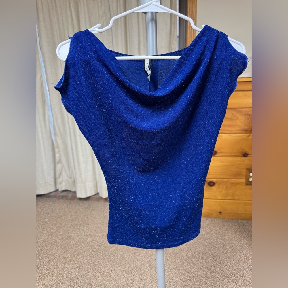 Royal blue sparkly velvety forever 21 top. Used. Dry clean or hand wash only.